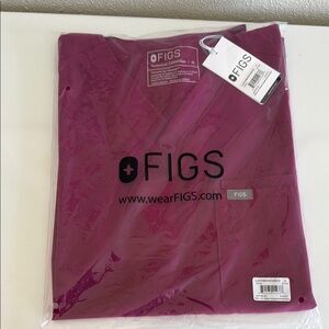 MENS FIGS Dark Magenta Scrub Top